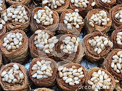 Traditional Arabic dessert . Baklava sweets. Stock Photo